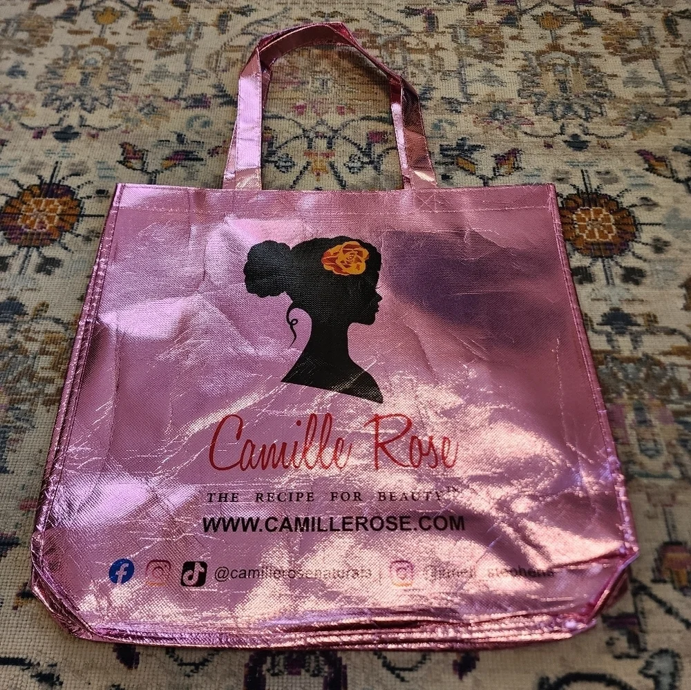 Camille Rose Pink Reusable Shopping Tote Bag Haircare Brand